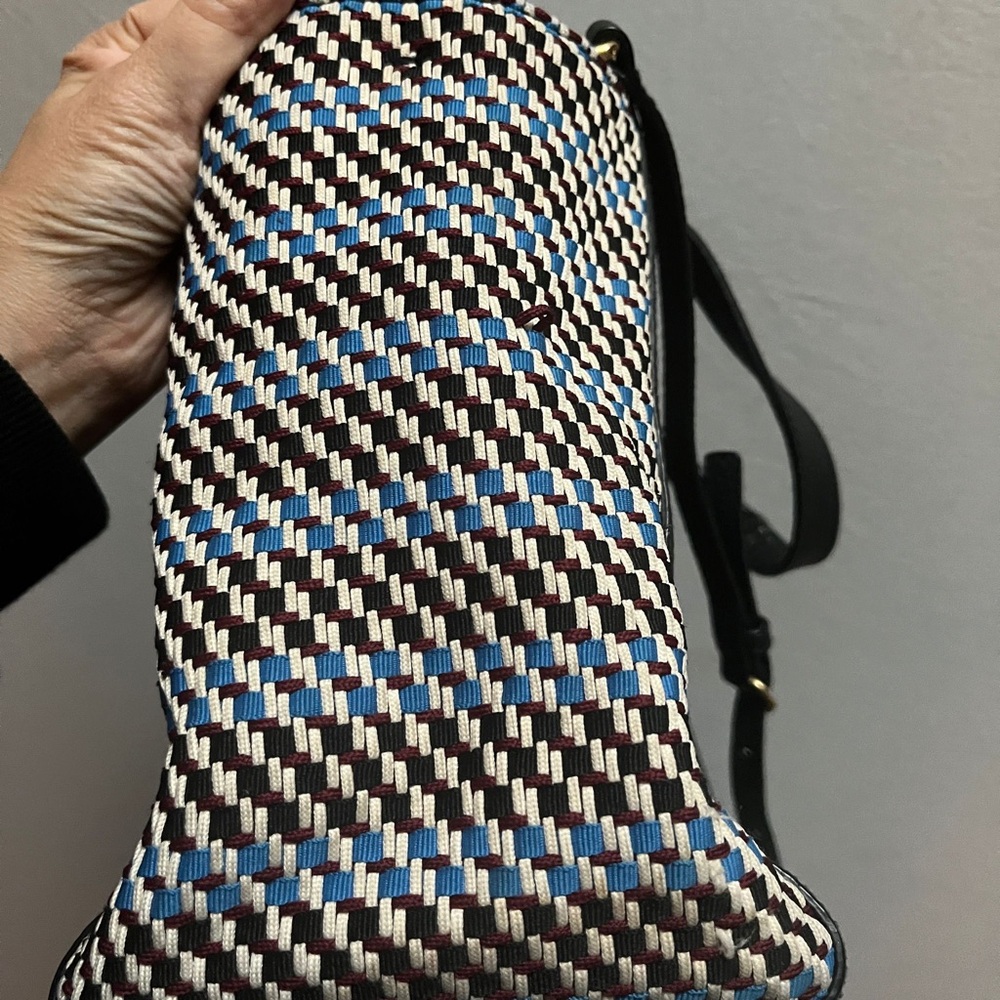 Bimba y Lola black leather woven side panel tote shoulder bag - Picture 10 of 15